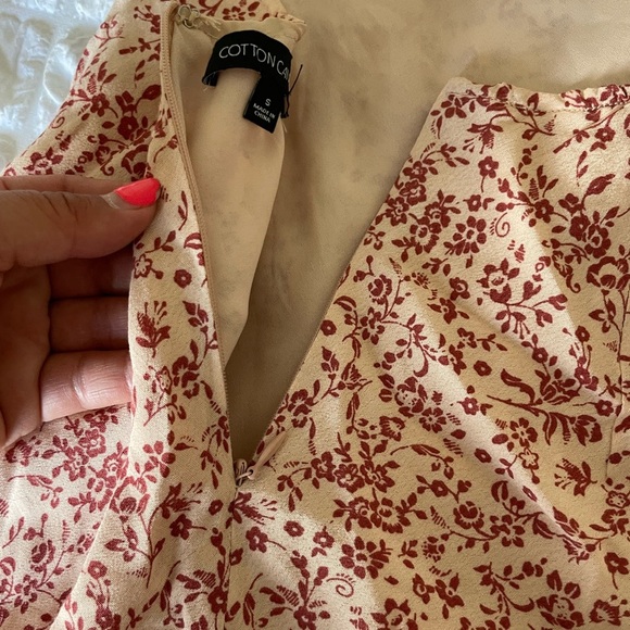 Cotton Candy cream and Pink Bishop Sleeve Sundress - Picture 8 of 9